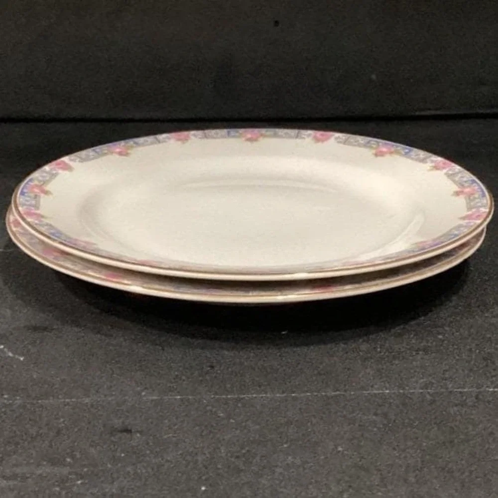 Carrollton H Salad Plates, Set of 2, Vintage Queen Anne Floral‎ Bone China